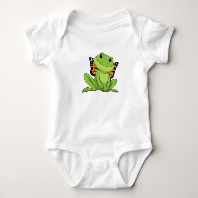 Frog with Butterfly Baby Bodysuit (Front)