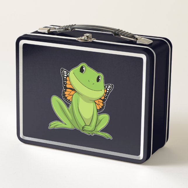 Frog with Butterfly Metal Lunch Box (Front)