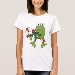 Frog With Candy Canes Tshirts and Gifts