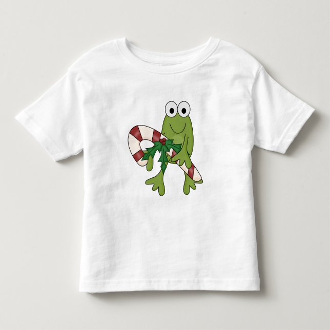 Frog With Candy Canes Tshirts and Gifts (Front)