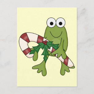 Frog With Candy Canes Tshirts and Gifts Postcard