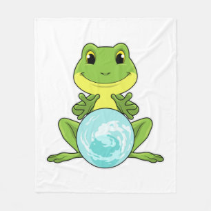 Frog with Crystal ball Fleece Blanket