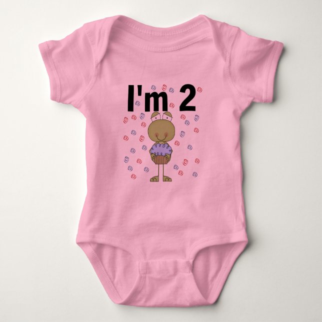 Frog With Cupcake 2nd Birthday Tshirts (Front)