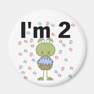 Frog With Cupcake 2nd Birthday Tshirts Magnet