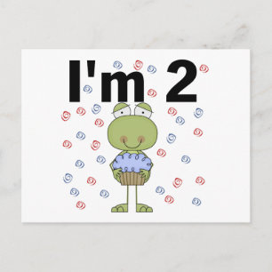 Frog With Cupcake 2nd Birthday Tshirts Postcard