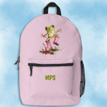 Frog with Cute Pink Boots in Puddle Monogram