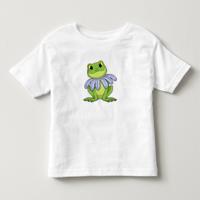 Frog with Daisy Toddler T-Shirt (Front)