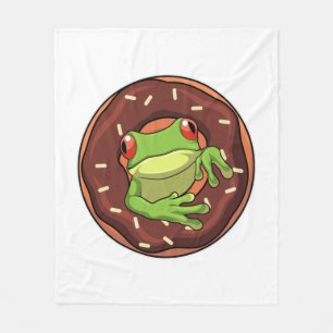 Frog with Donut Fleece Blanket