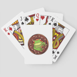 Frog with Donut Playing Cards