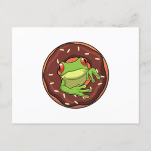 Frog with Donut Postcard