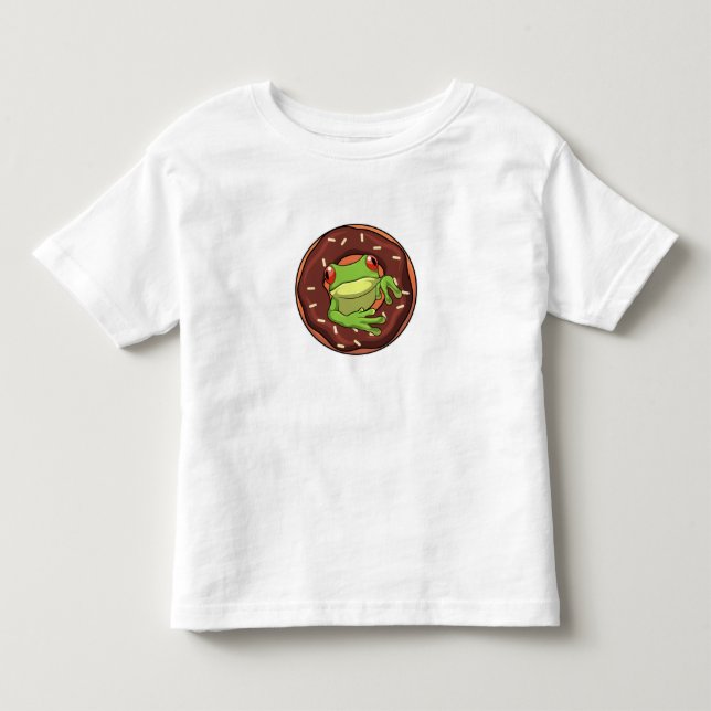 Frog with Donut Toddler T-Shirt (Front)