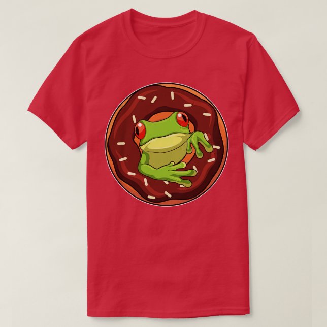 Frog With Doughnut  T-Shirt (Design Front)