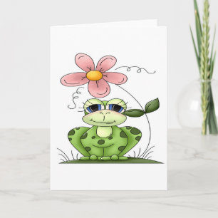 Frog with flower card