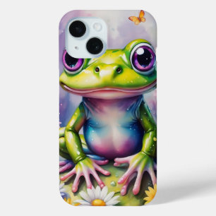 Frog With Flower Digital Art iPhone 15 Case