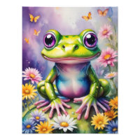 Frog With Flower Digital Art