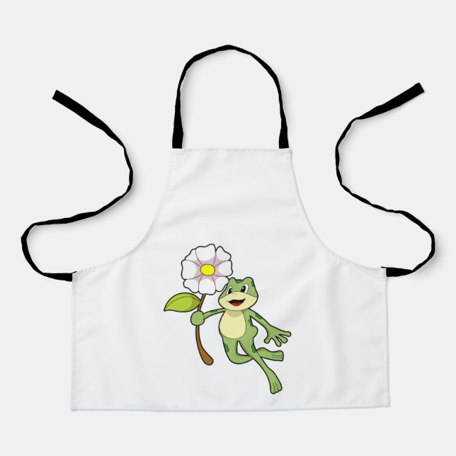 Frog with Flower.PNG Apron (Front)