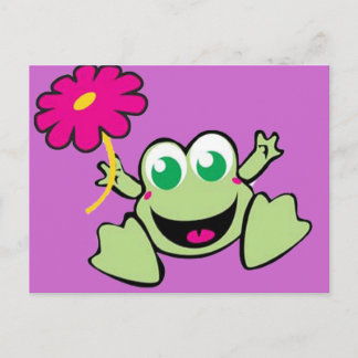 Frog With Flower Postcard