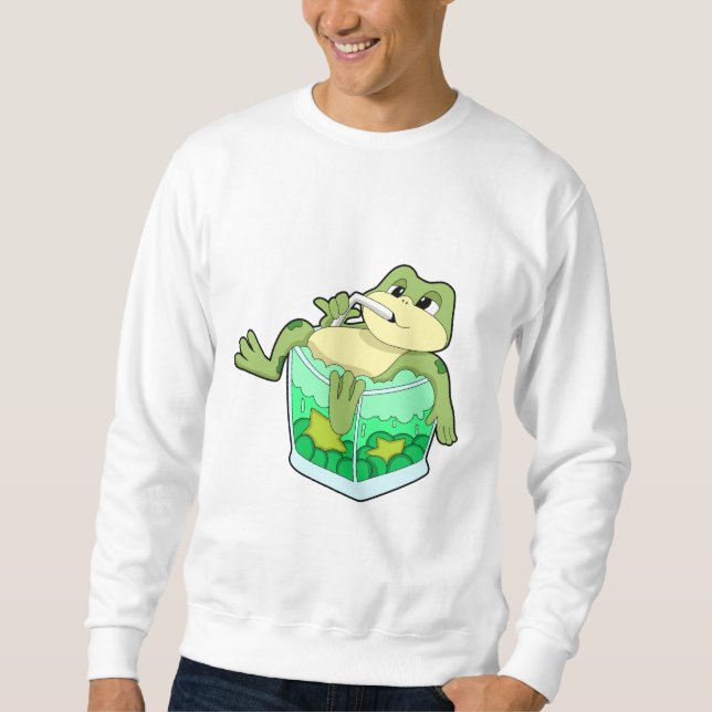 Frog with Glass of Juice Sweatshirt (Front)