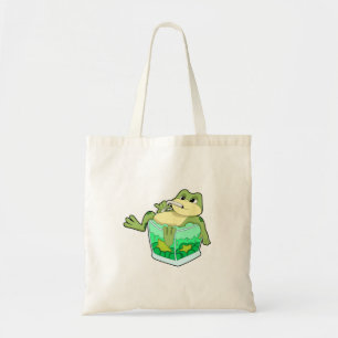 Frog with Glass of Juice Tote Bag