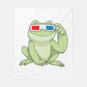Frog with Glasses Fleece Blanket
