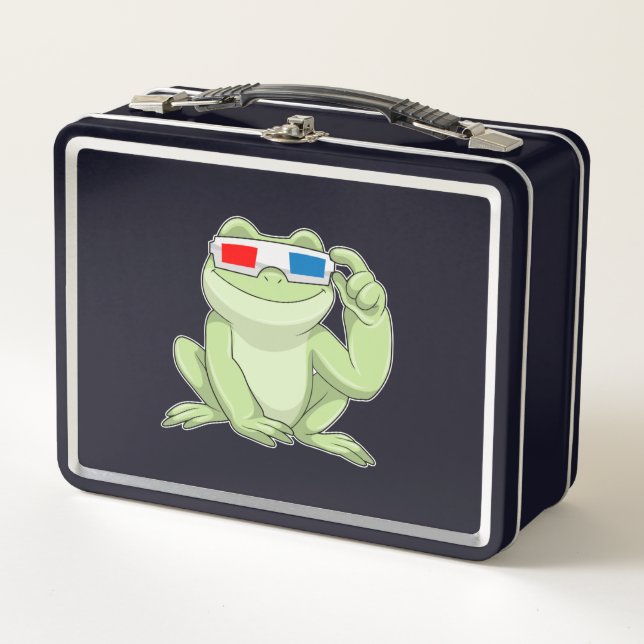 Frog with Glasses Metal Lunch Box (Front)