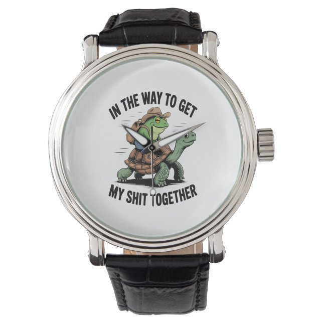 Frog with Hat Riding Turtle Watch (Front)