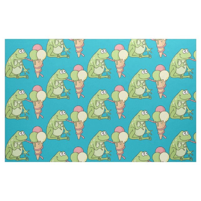 Frog with Icecream Fabric (Fat Quarter)