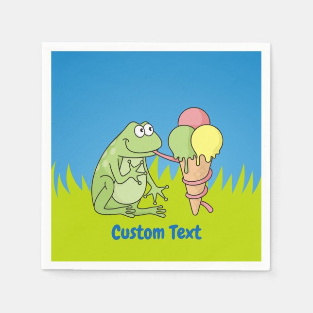 Frog with Icecream Paper Napkins (Front)