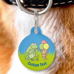 Frog with Icecream Pet Tag