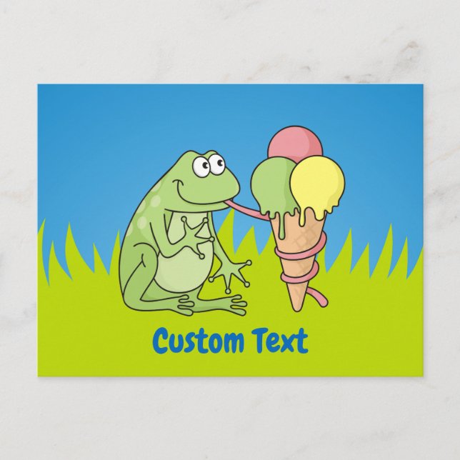 Frog with Icecream Postcard (Front)