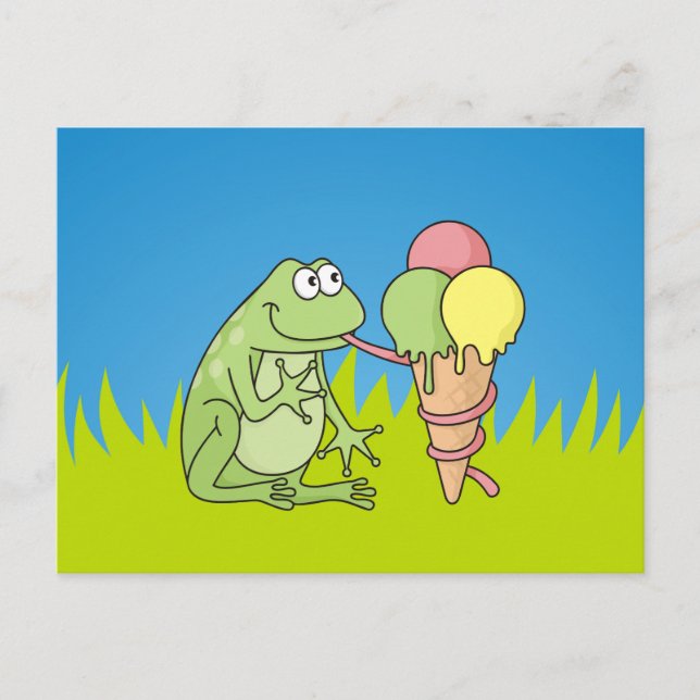 Frog with Icecream Postcard (Front)