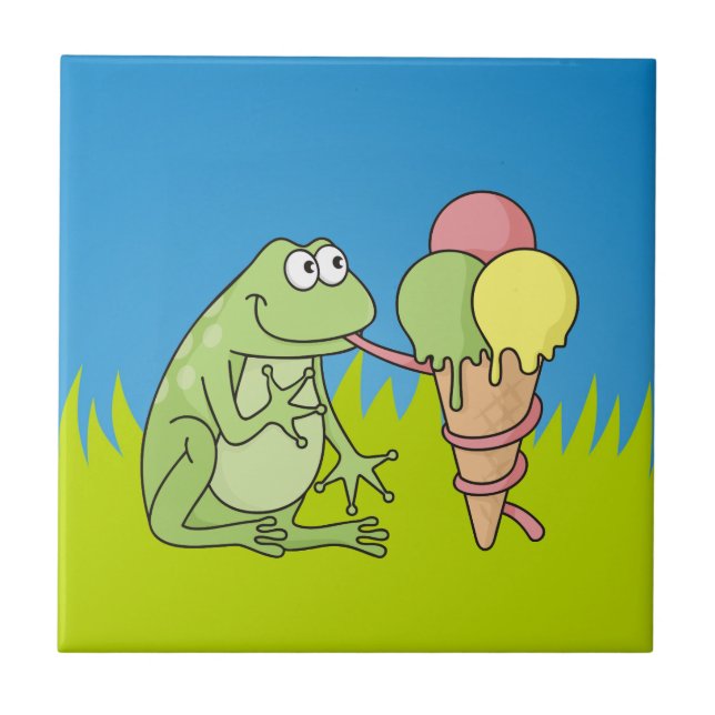 Frog with Icecream Tile (Front)