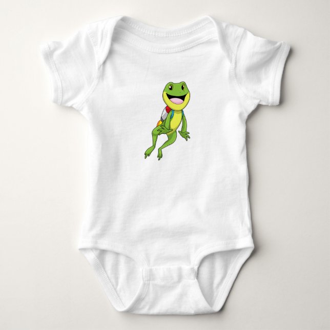 Frog with Jetpack Baby Bodysuit (Front)