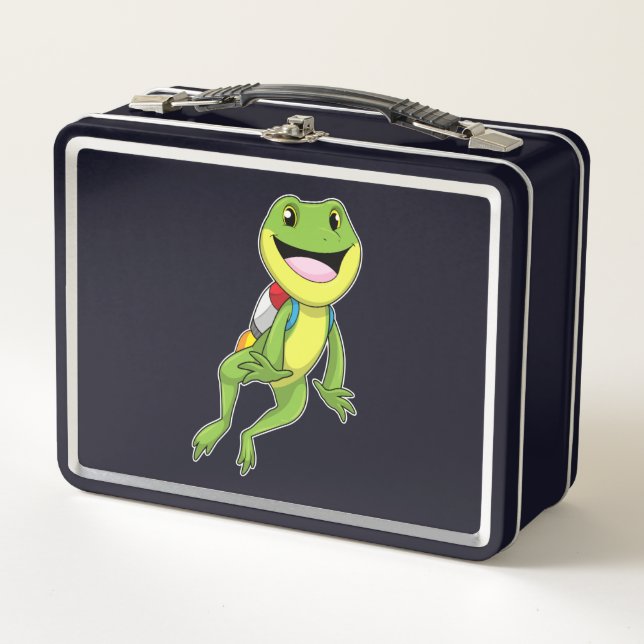 Frog with Jetpack Metal Lunch Box (Front)
