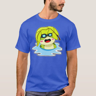 Frog With Leaf At Swimming  T-Shirt