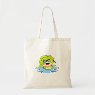 Frog with Leaf at Swimming Tote Bag