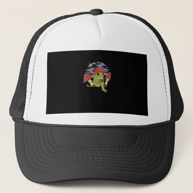 Frog With Mushroom Hat - Cottagecore Goblincore Bo (Front)