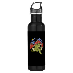 Frog With Mushroom Hat - Cottagecore Goblincore Bo 710 Ml Water Bottle