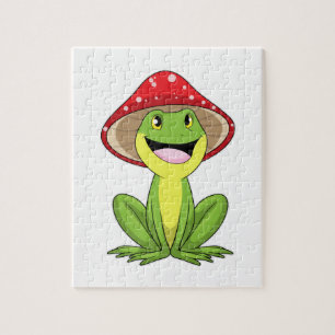 Frog with Mushroom Jigsaw Puzzle