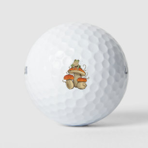 Frog with mushrooms golf balls