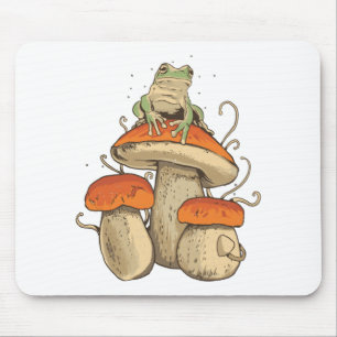 Frog with mushrooms mouse mat