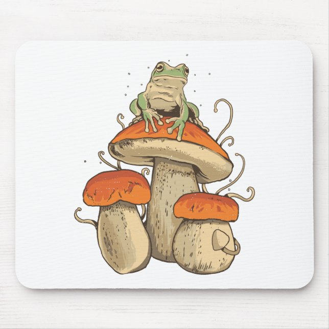 Frog with mushrooms mouse mat (Front)