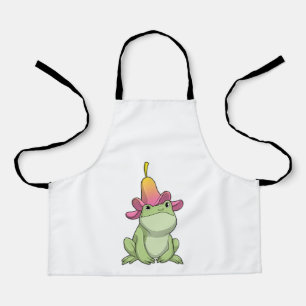 Frog with Plumeria Apron
