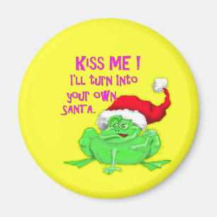 Frog with Santa hat Funny saying Magnet