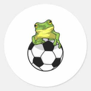 Frog with Soccer ball Classic Round Sticker