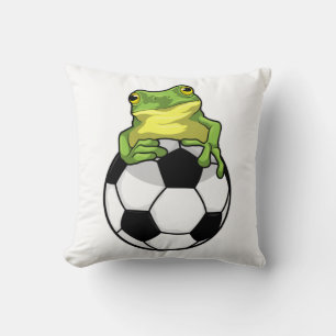 Frog with Soccer ball Cushion