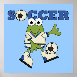 Frog With Soccer Ball T-shirts and Gifts Poster