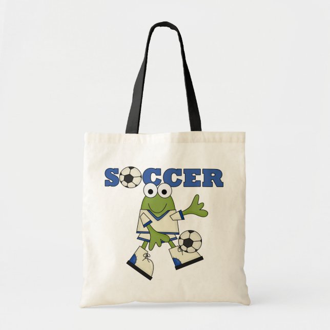 Frog With Soccer Ball T-shirts and Gifts Tote Bag (Front)