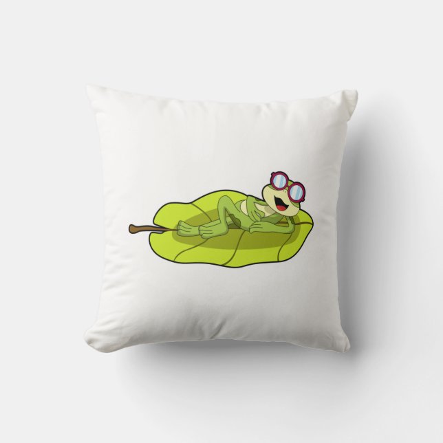 Frog with Sunglasses Cushion (Front)