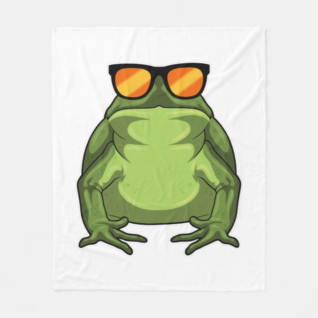 Frog with Sunglasses Fleece Blanket (Front)